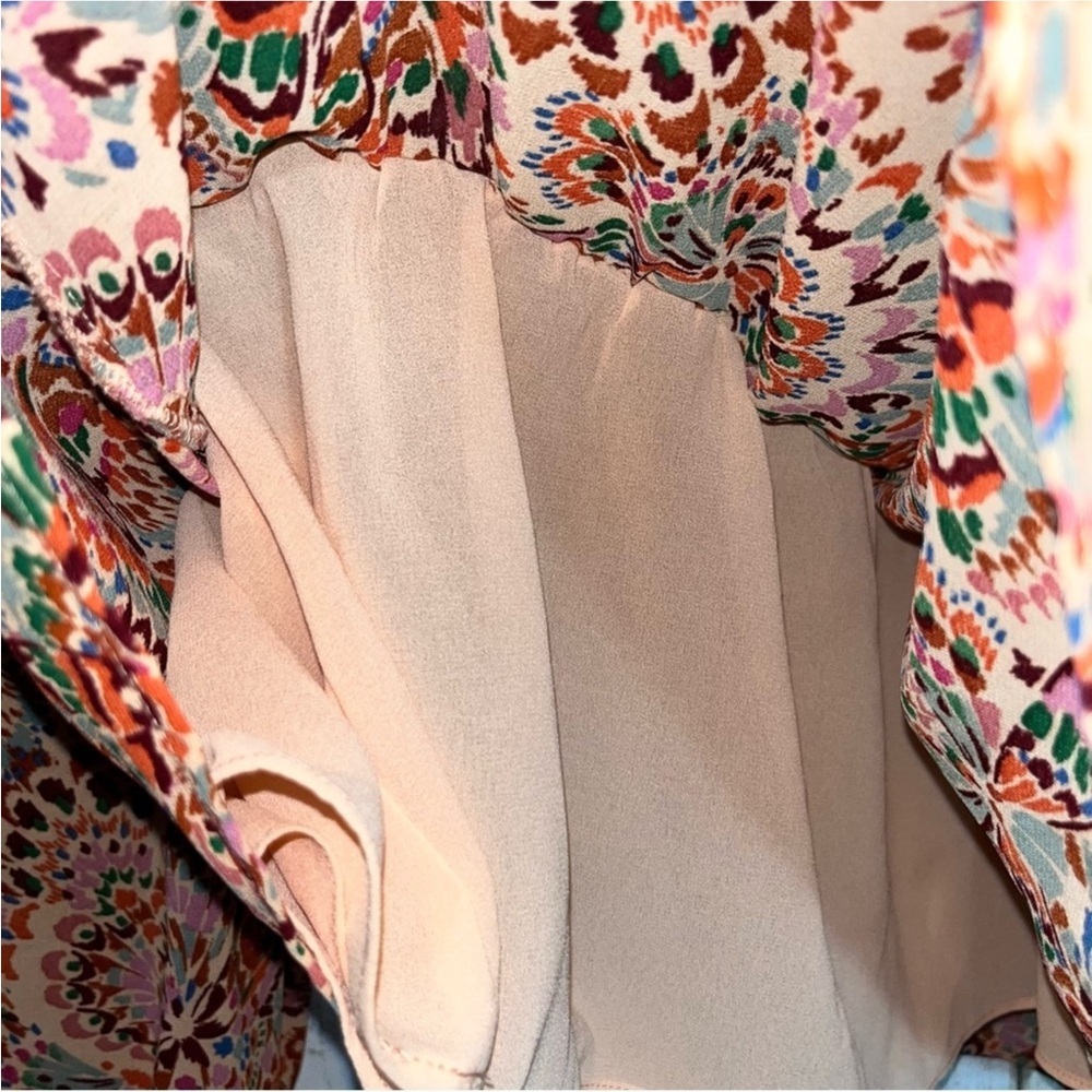 DR2 Orange Smocked Floral Blouse - Picture 6 of 7